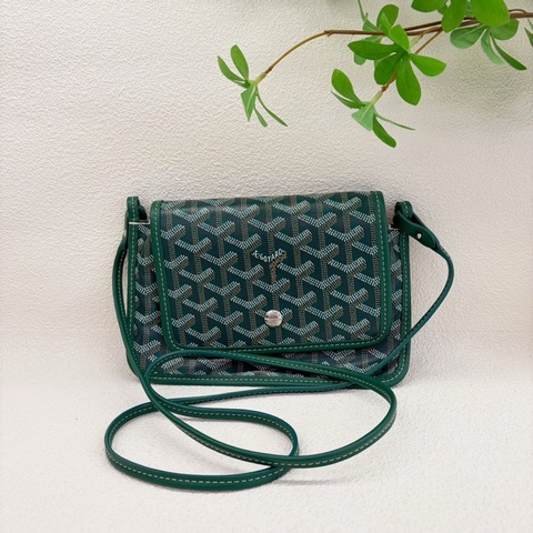 🆕99新Goyard戈雅 綠色mini信封包斜背包 銀扣💚正品