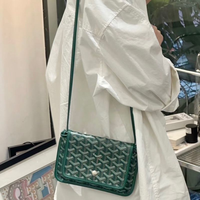 🆕99新Goyard戈雅 綠色mini信封包斜背包 銀扣💚正品-1