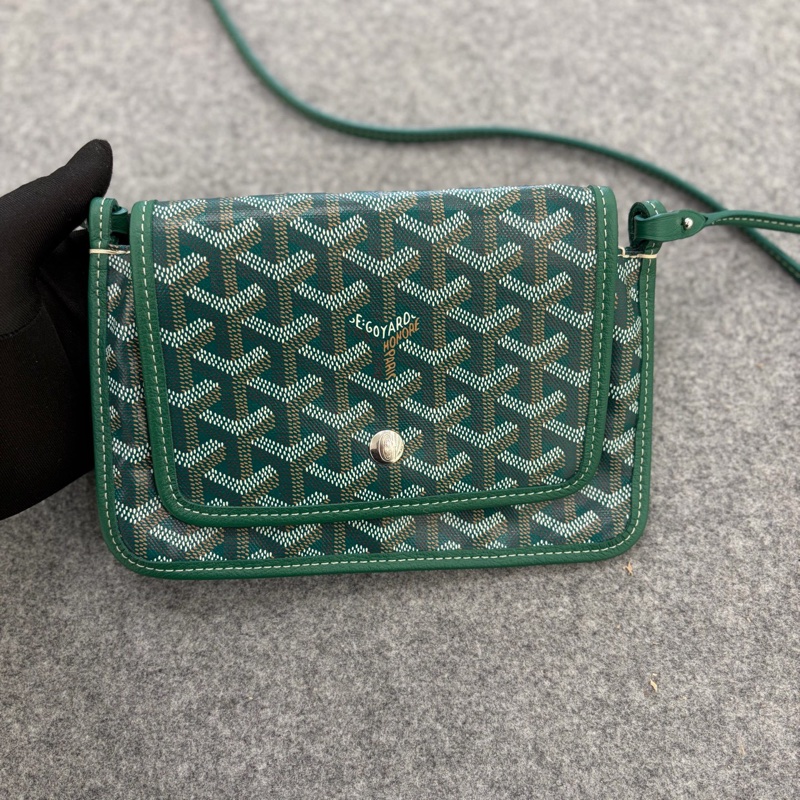 🆕99新Goyard戈雅 綠色mini信封包斜背包 銀扣💚正品-2
