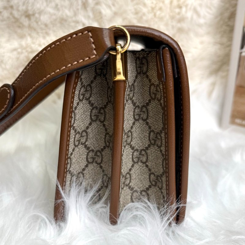 GUCCI Retro 棕色拼烏木色 老花 塗層帆布 mini-3