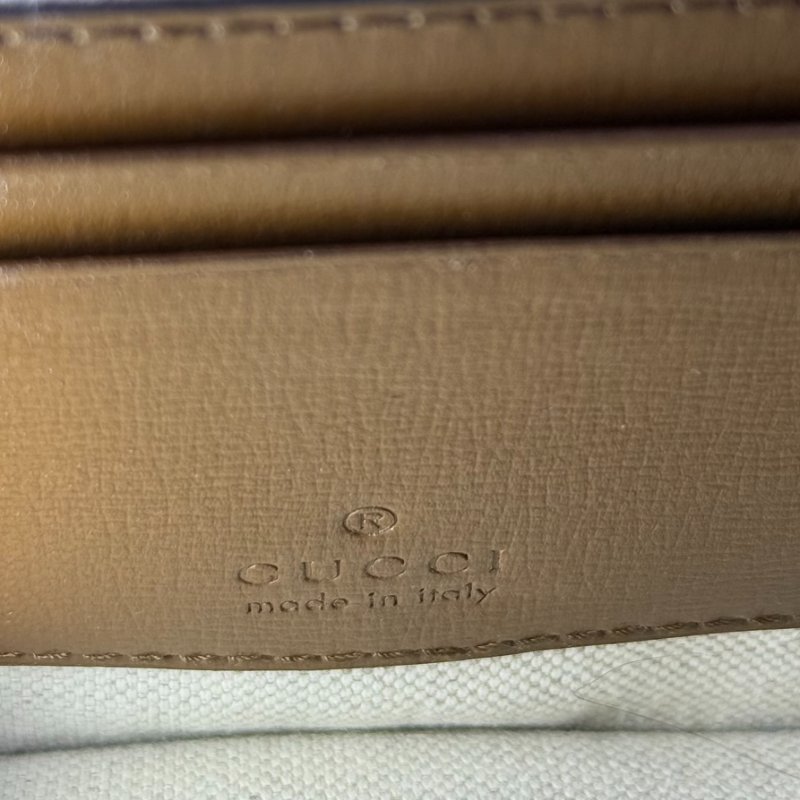GUCCI Retro 棕色拼烏木色 老花 塗層帆布 mini-7
