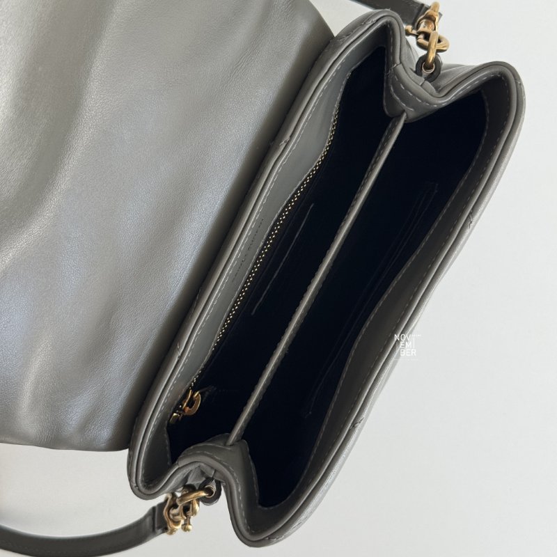 99新🆕 Saint Laurent 聖羅蘭 LouLou 灰綠色金釦 小號-1