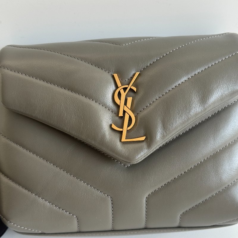 99新🆕 Saint Laurent 聖羅蘭 LouLou 灰綠色金釦 小號-6
