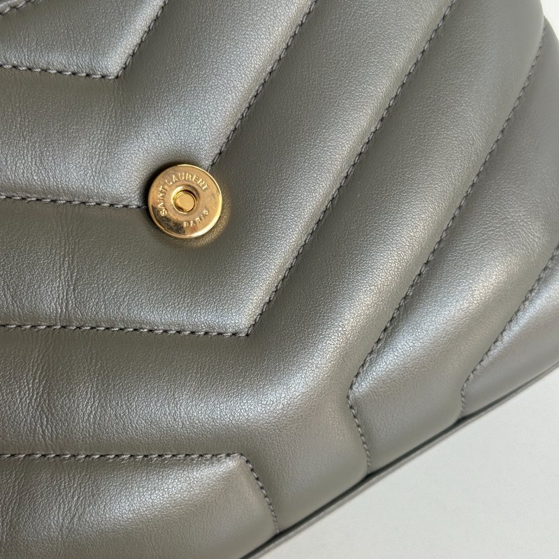 99新🆕 Saint Laurent 聖羅蘭 LouLou 灰綠色金釦 小號-13