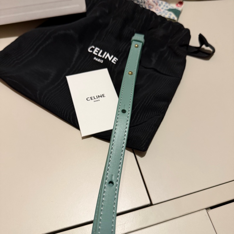 Celine 凱旋月餅包 圓餅包 小號 湖水綠 近新閒置品-3