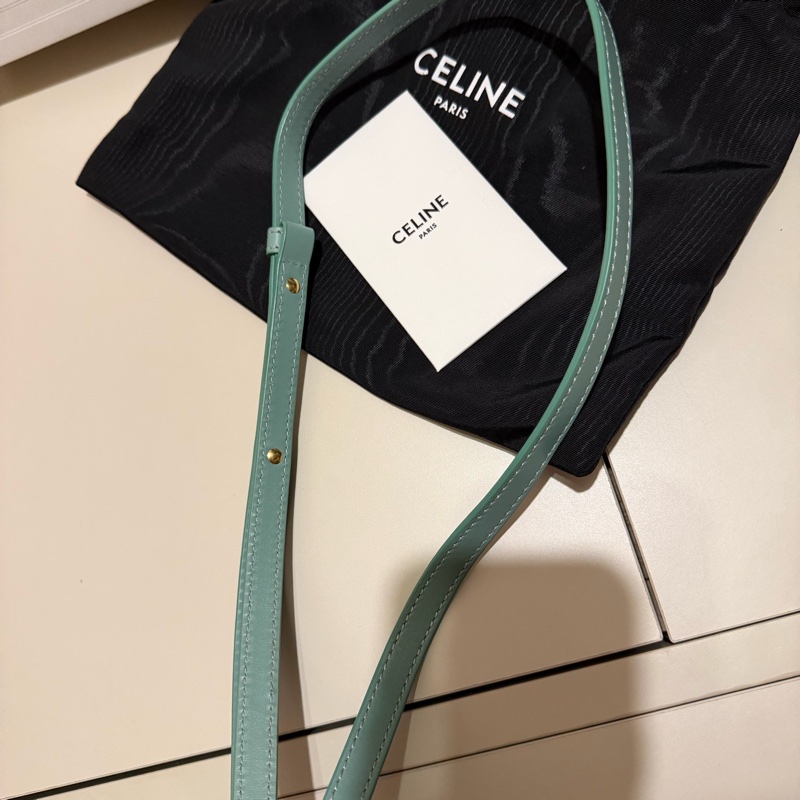 Celine 凱旋月餅包 圓餅包 小號 湖水綠 近新閒置品-12