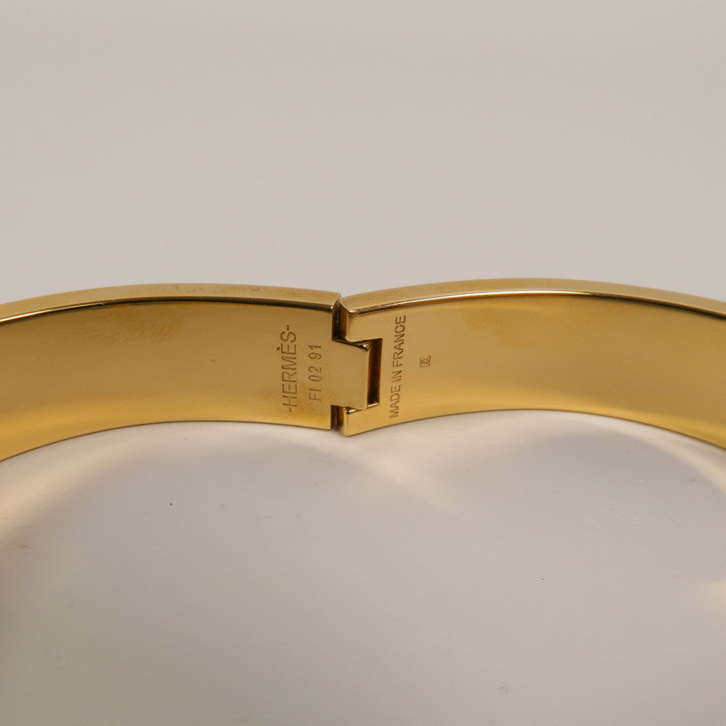 HERMES 金屬/琺瑯Clic H手鐲-7