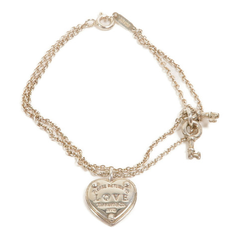 TIFFANY＆CO 925純銀Heart Rock and Key Bracelet手鏈