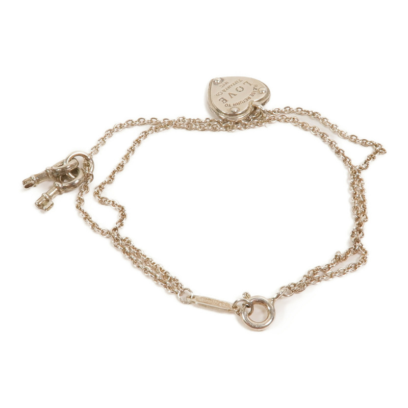 TIFFANY&CO 925純銀Heart Rock and Key Bracelet手鏈-1