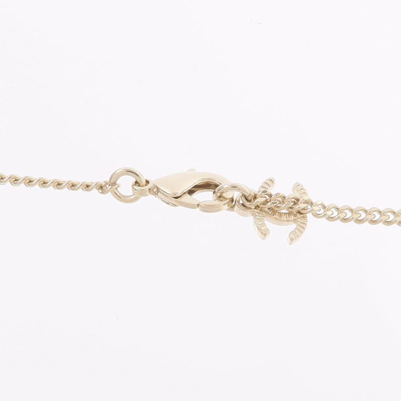 CHANEL 金屬Crystal Cut-Out CC Logo Necklace項鍊-4