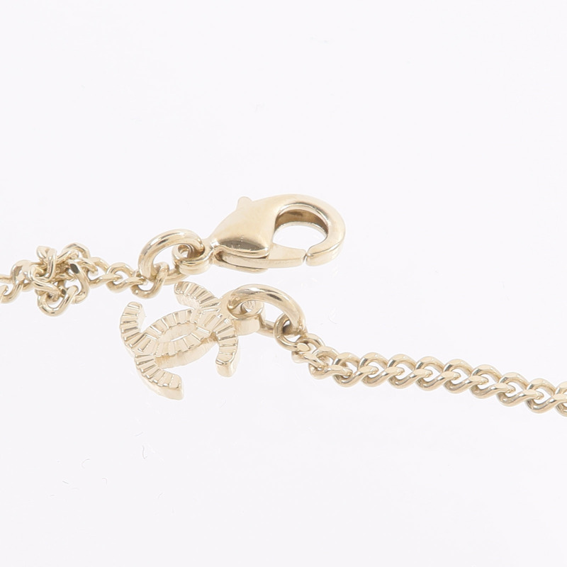 CHANEL 金屬Crystal Cut-Out CC Logo Necklace項鍊-5