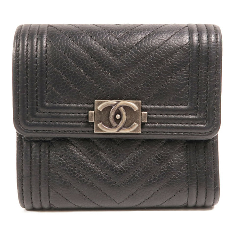 CHANEL 牛皮皮革Boy Wallet錢包