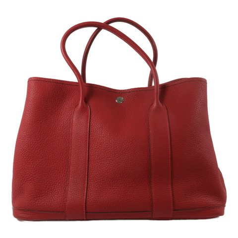 HERMES Negonda皮革Garden Party PM手挽袋Rouge Tomate