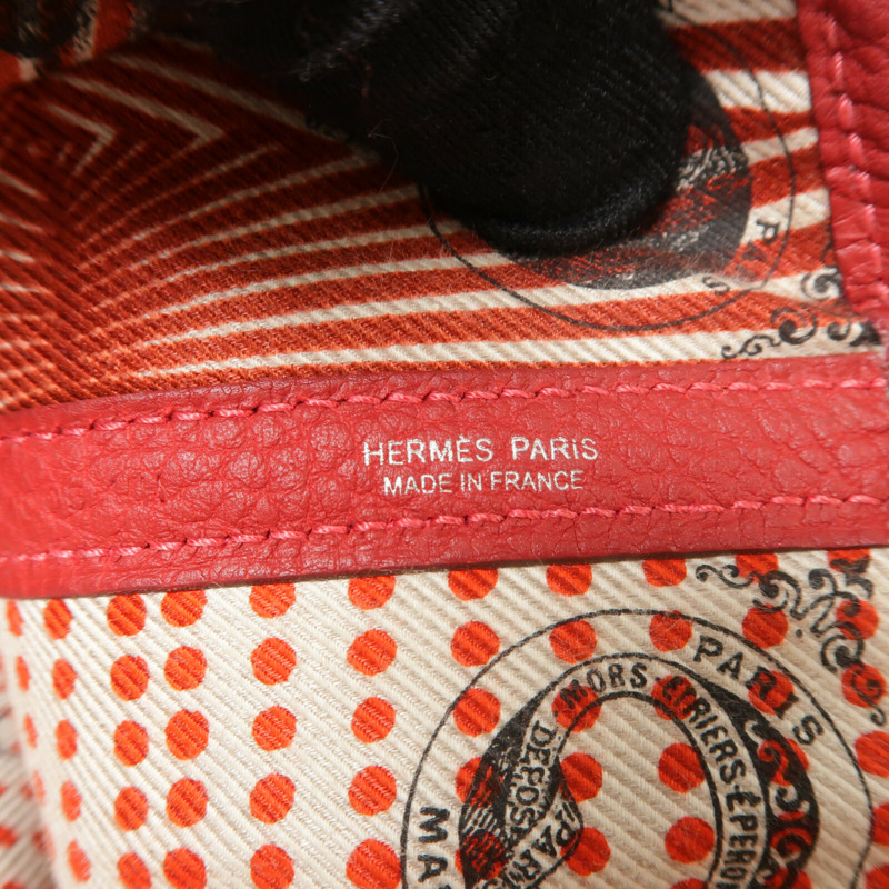 HERMES Negonda皮革Garden Party PM手挽袋Rouge Tomate-5