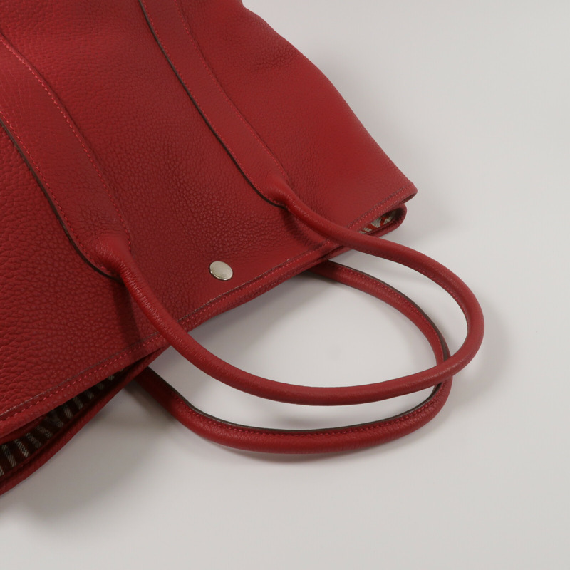 HERMES Negonda皮革Garden Party PM手挽袋Rouge Tomate-8