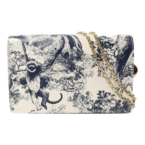Dior 牛皮皮革Toile De Jouy WOC鏈帶肩背袋