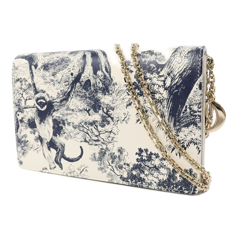 Dior 牛皮皮革Toile De Jouy WOC鏈帶肩背袋-2
