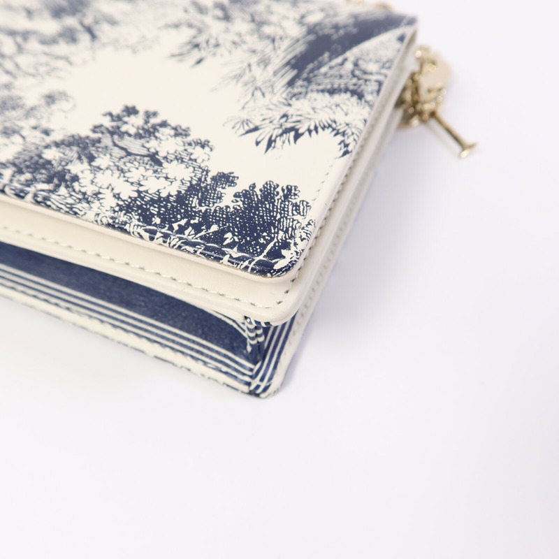 Dior 牛皮皮革Toile De Jouy WOC鏈帶肩背袋-10