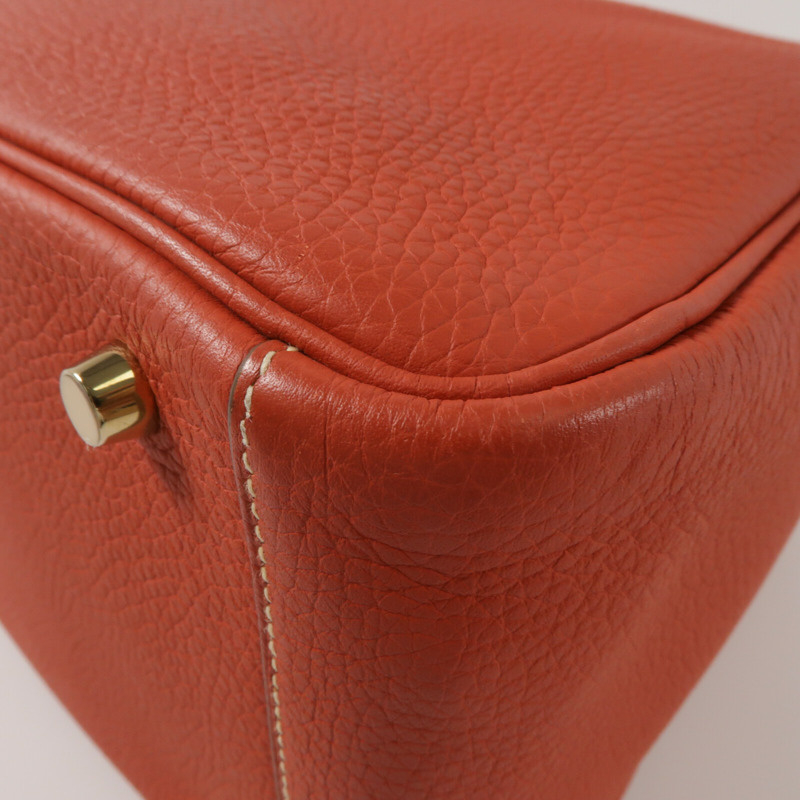 HERMES Clemence皮革Lindy 30肩背袋Rouge Tomate-13