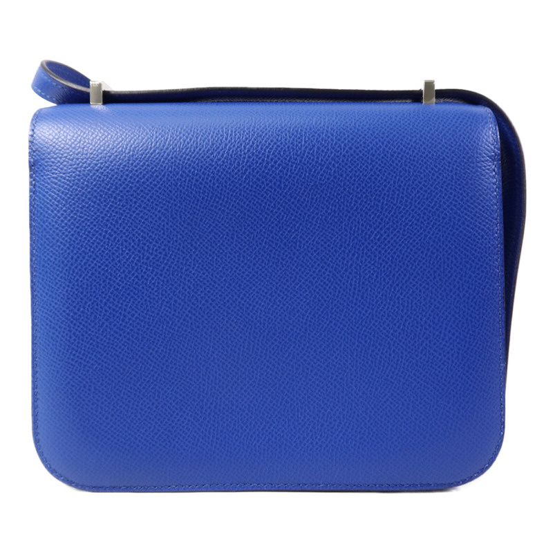 HERMES Epsom皮革Constance Mini肩背袋Bleu France-1