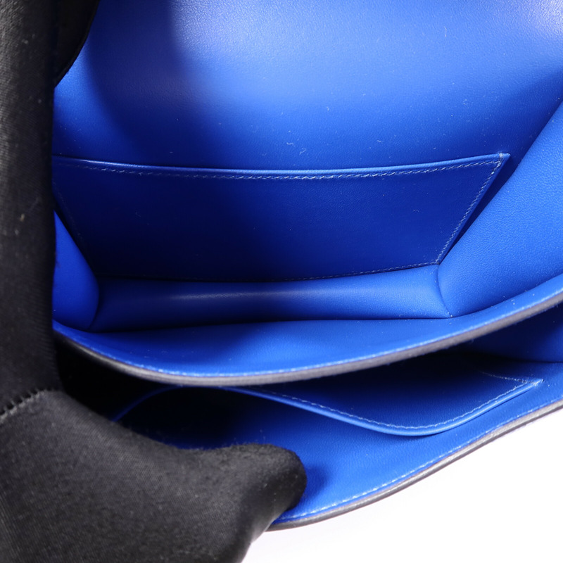 HERMES Epsom皮革Constance Mini肩背袋Bleu France-4