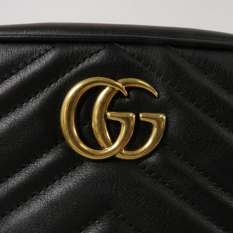 GUCCI 羊皮皮革GG Marmont Mini鏈帶肩背袋-7