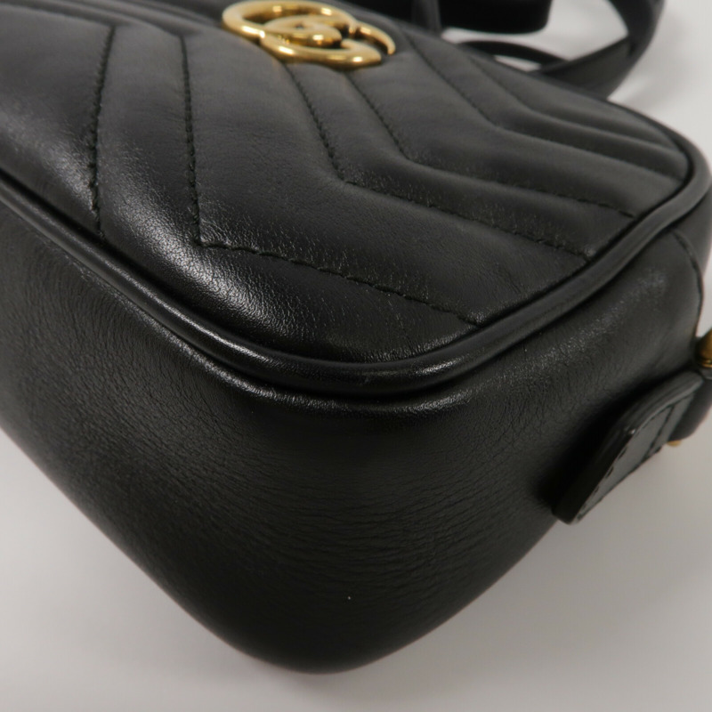 GUCCI 羊皮皮革GG Marmont Mini鏈帶肩背袋-11