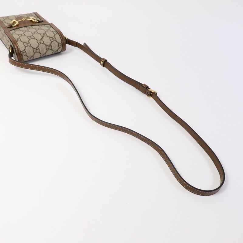 GUCCI 塗層帆布Horsebit 1955肩背袋-8