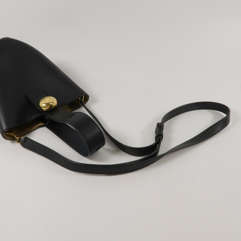 LOEWE 牛皮皮革Mini Pebble Bucket Bag手挽肩背兩用袋-7