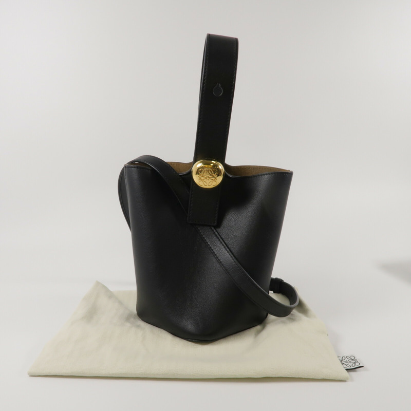 LOEWE 牛皮皮革Mini Pebble Bucket Bag手挽肩背兩用袋-9