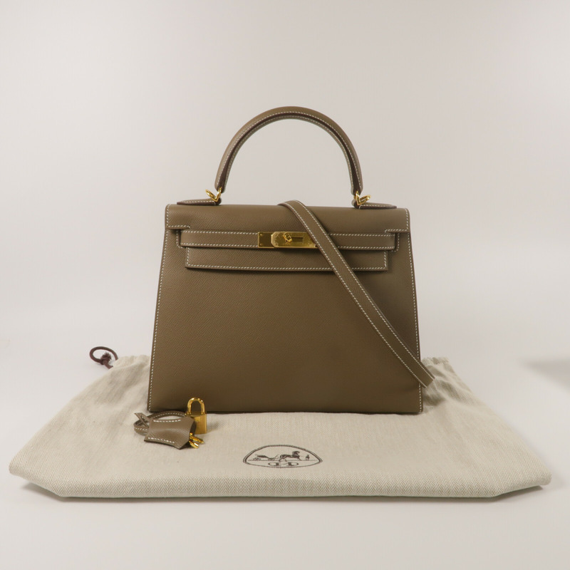 HERMES Kelly 28手挽肩背兩用袋Etoupe-11