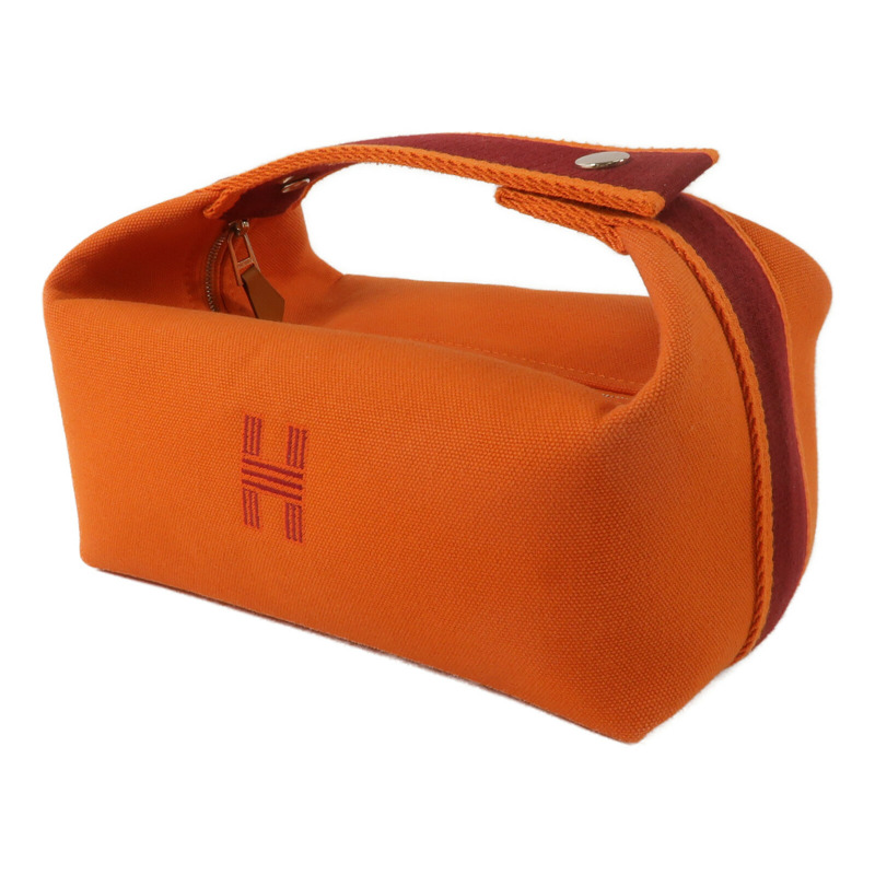 HERMES 帆布Bride A Brac PM手挽袋Orange-1