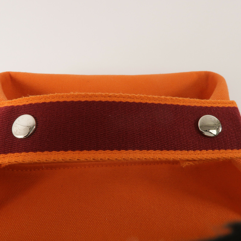 HERMES 帆布Bride A Brac PM手挽袋Orange-7