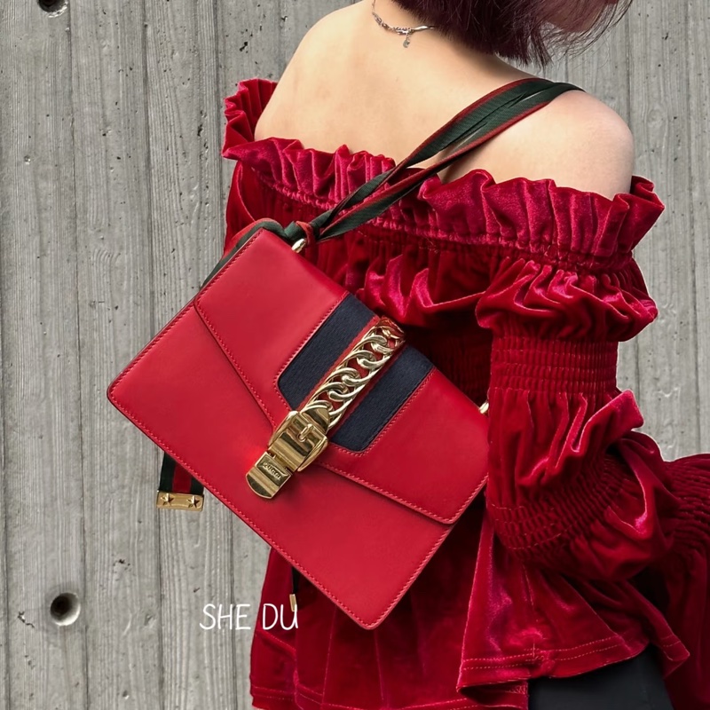 Gucci 紅色塞爾維亞 中號-10