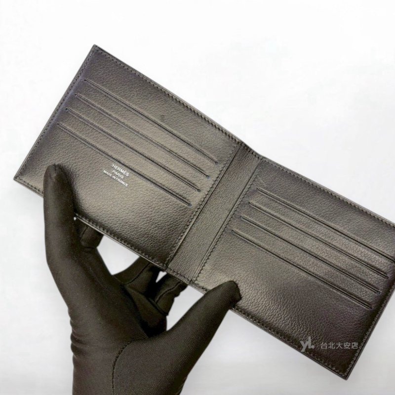 A13244-HERMES Citizen Twill 黑色Evercolor小牛皮8卡短夾-5
