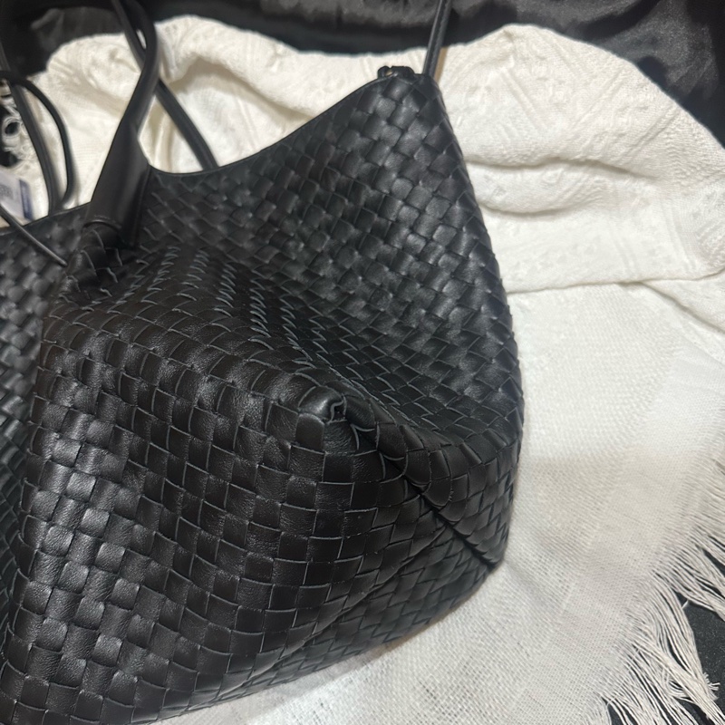 Bottega Veneta BV Pinacoteca黑色編織托特包 底長:43-3