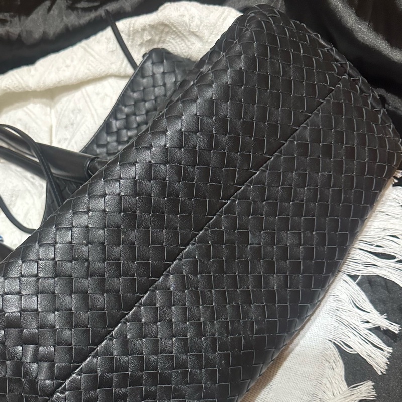 Bottega Veneta BV Pinacoteca黑色編織托特包 底長:43-6