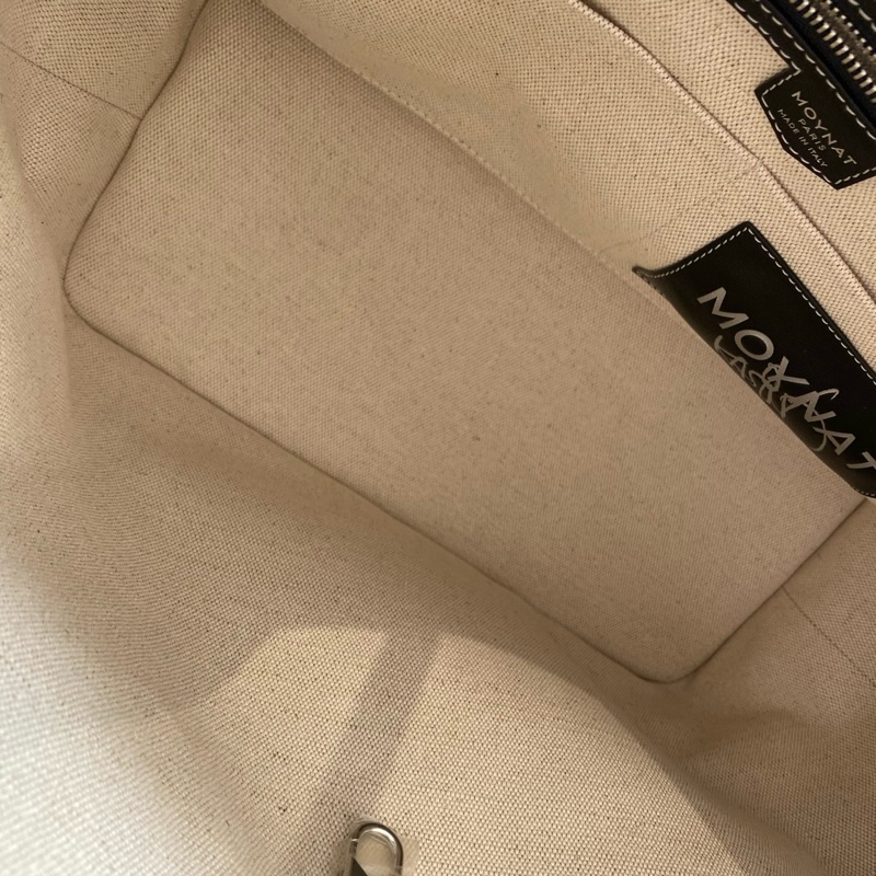 ✨MOYNAT x Labubu莫奈聯名托特包單肩包手提包購物袋 黑白老花款 全新 底長32cm💛正品-8