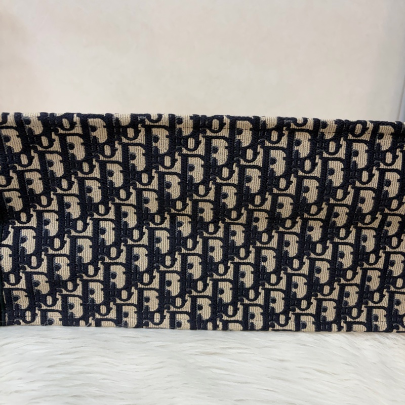 DIOR M1286 米棕色和藍色 Dior Oblique 刺繡 Book Tote 大型托特包-4