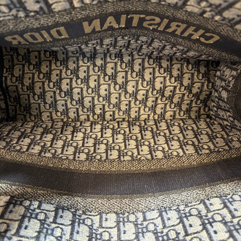 DIOR M1286 米棕色和藍色 Dior Oblique 刺繡 Book Tote 大型托特包-31