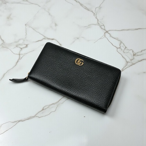 莉亞精品♡Gucci 456117 長夾黑金 二手