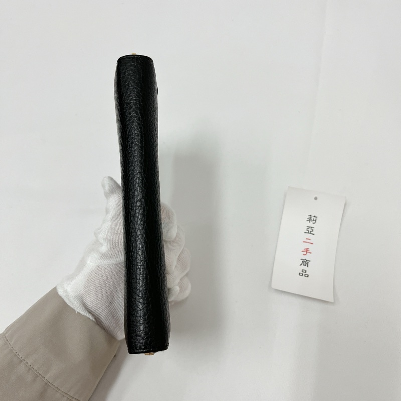 莉亞精品♡Gucci 456117 長夾黑金 二手-4