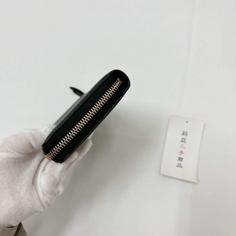 莉亞精品♡Gucci 456117 長夾黑金 二手-6