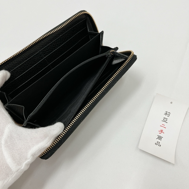 莉亞精品♡Gucci 456117 長夾黑金 二手-13