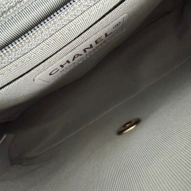 Chanel 荷葉邊包 灰色金扣 灰金 羊皮20*15*6 9新 配件塵袋保卡-8