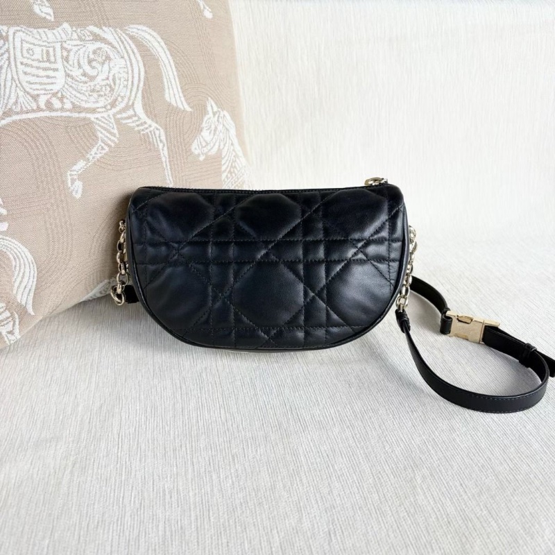 Dior vibe系列斜背包 羊皮 黑色藤格紋 17*15*6 9新 配件肩帶 塵袋-3