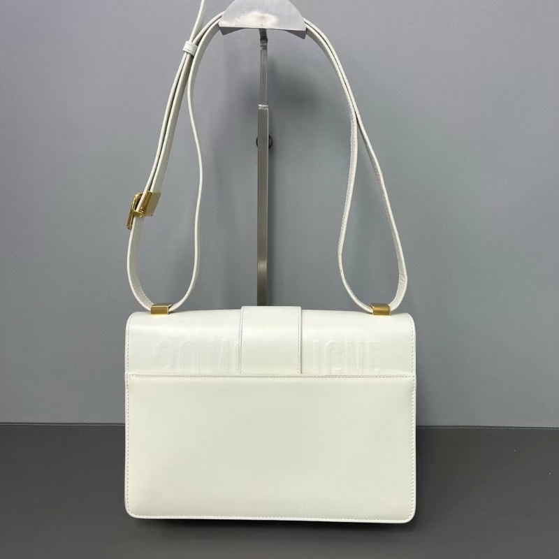 Dior 蒙田中號 白金 box牛皮斜背包 24*16*6cm 9新 配件塵袋-1