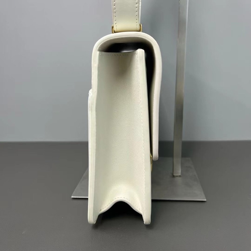 Dior 蒙田中號 白金 box牛皮斜背包 24*16*6cm 9新 配件塵袋-5