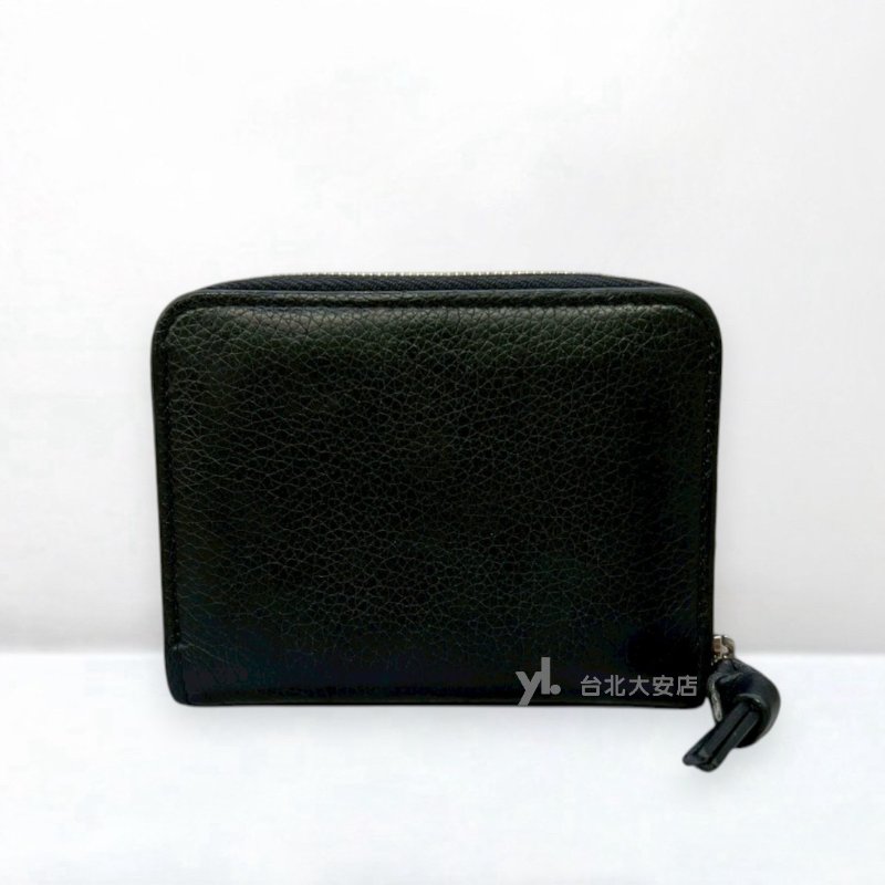 A13248-LV LOCKME 黑色牛皮銀釦ㄇ拉錢包M80099-3