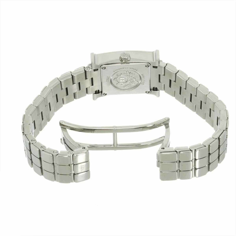愛馬仕 H-Watch Mini HH1 110 11P 鑲鑽女錶 白色錶殼 石英錶 H mini-3